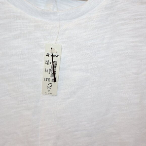 Madewell Womens White Boxy-Crop Tee Softfade Cotton Size XS - Picture 5 of 11